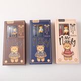 Set di penne stilografiche con orso Nandy e ricarica di 4 sacche d'inchiostro blu