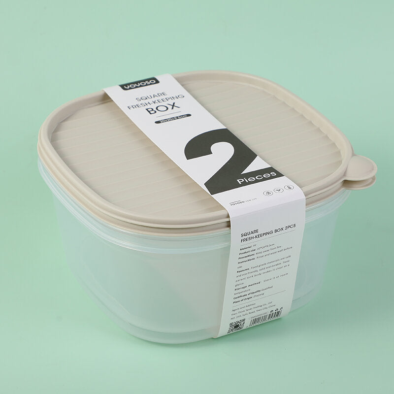 Scatola quadrata per la conservazione dei prodotti freschi 2 pezzi