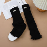 Calzini al polpaccio con etichetta semplice - neri