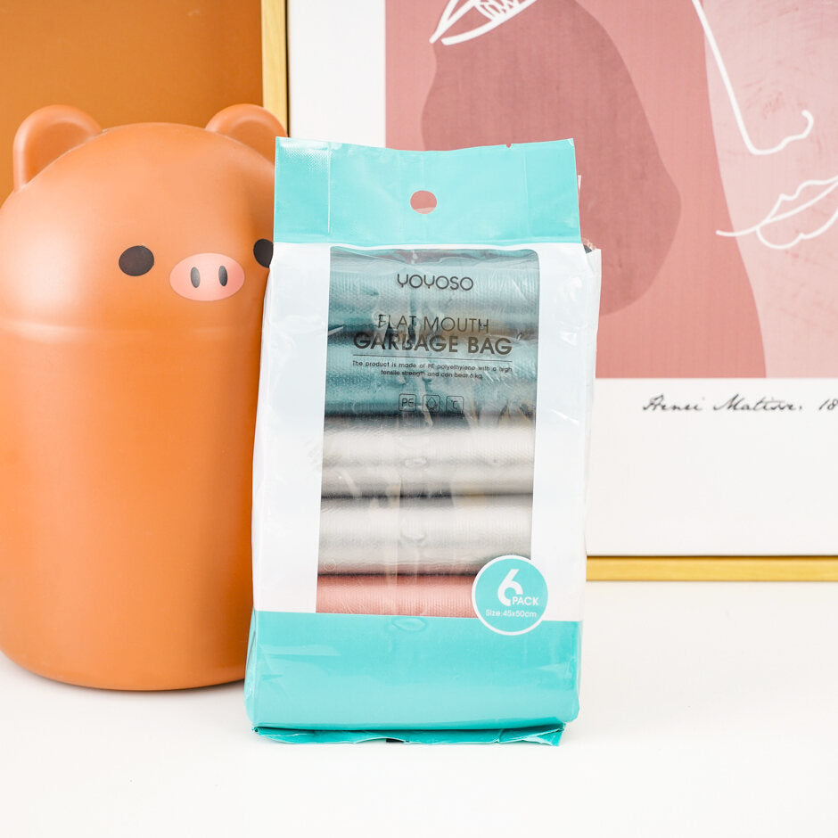 Sacchetto per rifiuti con bordi piatti di colore metallico pesante - confezione da 6 pezzi