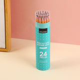 24 matite HB con testa in pelle