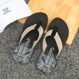 Infradito uomo semplice con nastro grafico geometrico-nero e beige 44-45