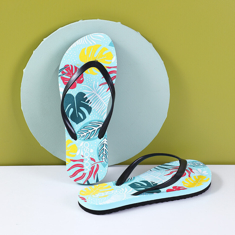 Infradito da donna con foglie di tartaruga tropicali 35-36