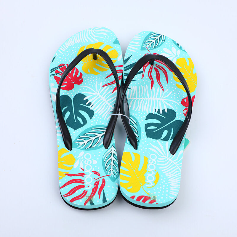 Infradito da donna con foglie di tartaruga tropicali 37-38