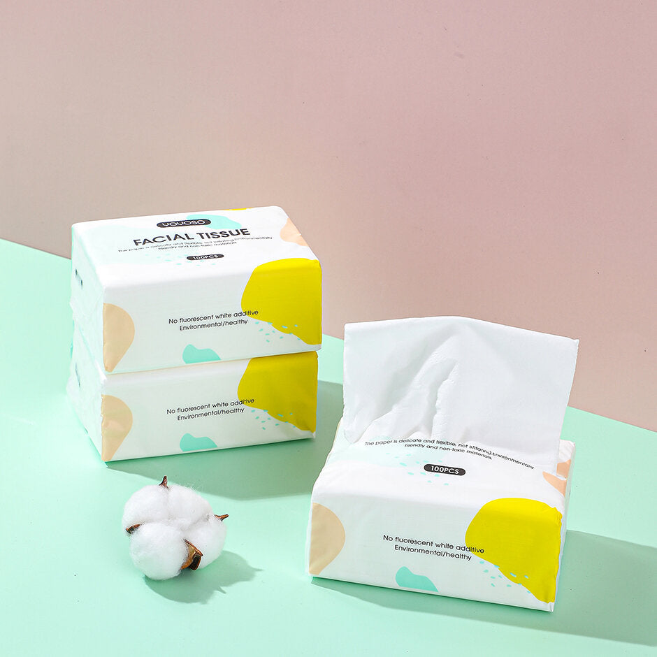 CARTA IGIENICA O FAZZOLETTI  in polpa di legno grezzo set da 3 pezzi