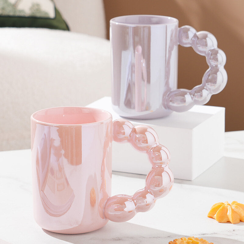 Tazza in ceramica con manico grande perla -390ml