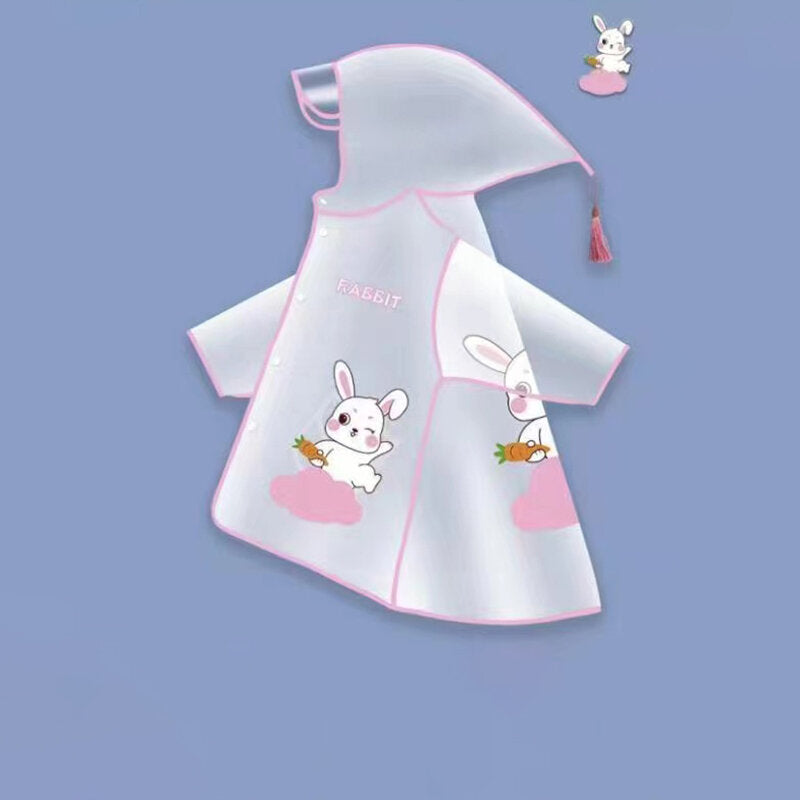 Impermeabile in EVA con orlo per bambini di coniglio cartone animato taglia XL