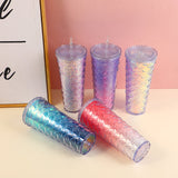 Borraccia di plastica durian di grande capacità con colori sfumati - 710 ml