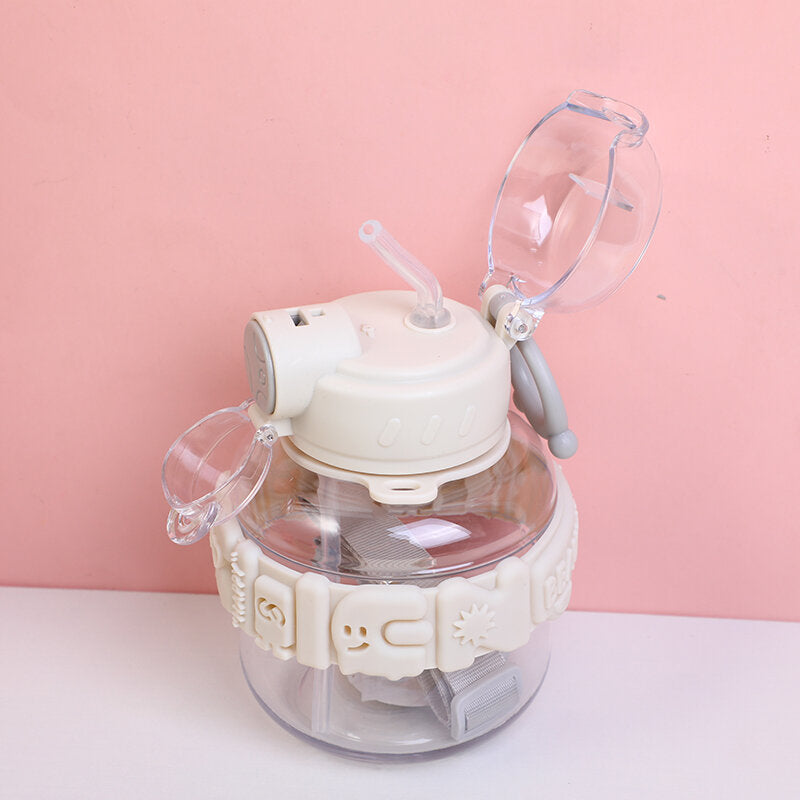 Lettere ad anello in silicone Borraccia di plastica-650ml