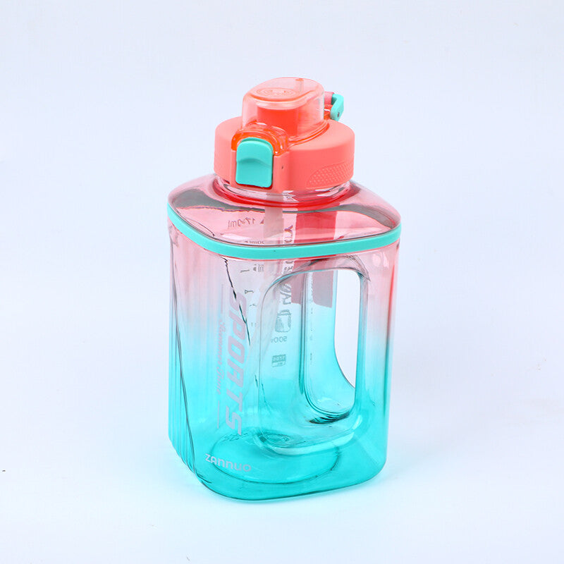 Bottiglia quadrata a colori sfumati pop-up di grande capacità - 1,7 l