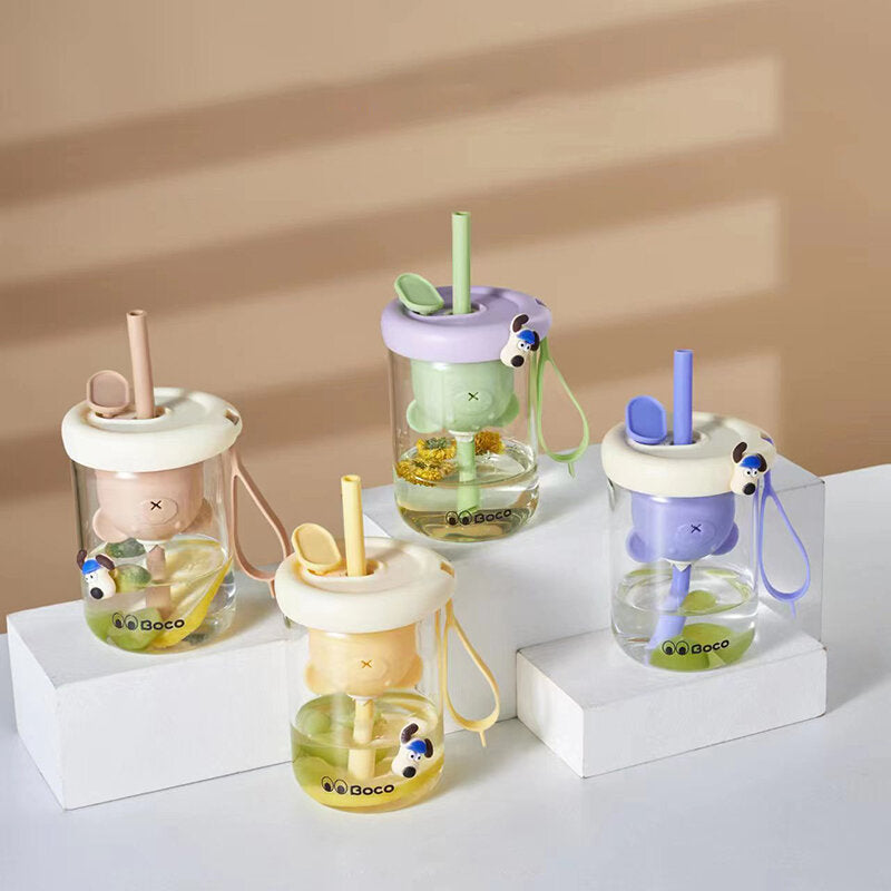 Tazza di vetro con didita di tè dell'orsetto - 480 ml