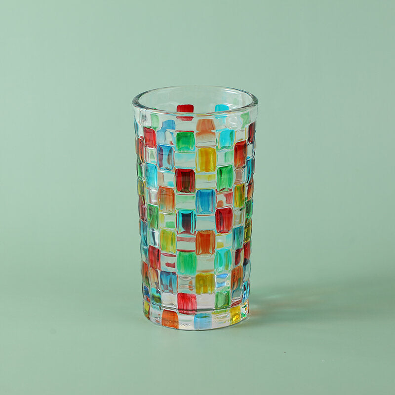 Tazza in vetro mosaico dipinta a mano - 350 ml