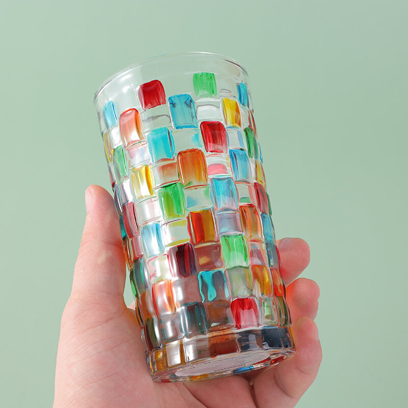 Tazza in vetro mosaico dipinta a mano - 350 ml