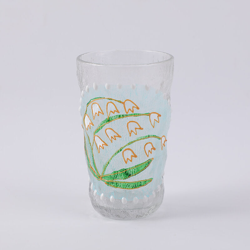 Tazza alta in vetro dipinta a mano - 340 ml