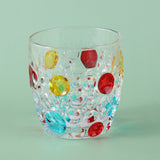 Tazza di vetro a bocca bassa dipinta a mano a pois-350ml