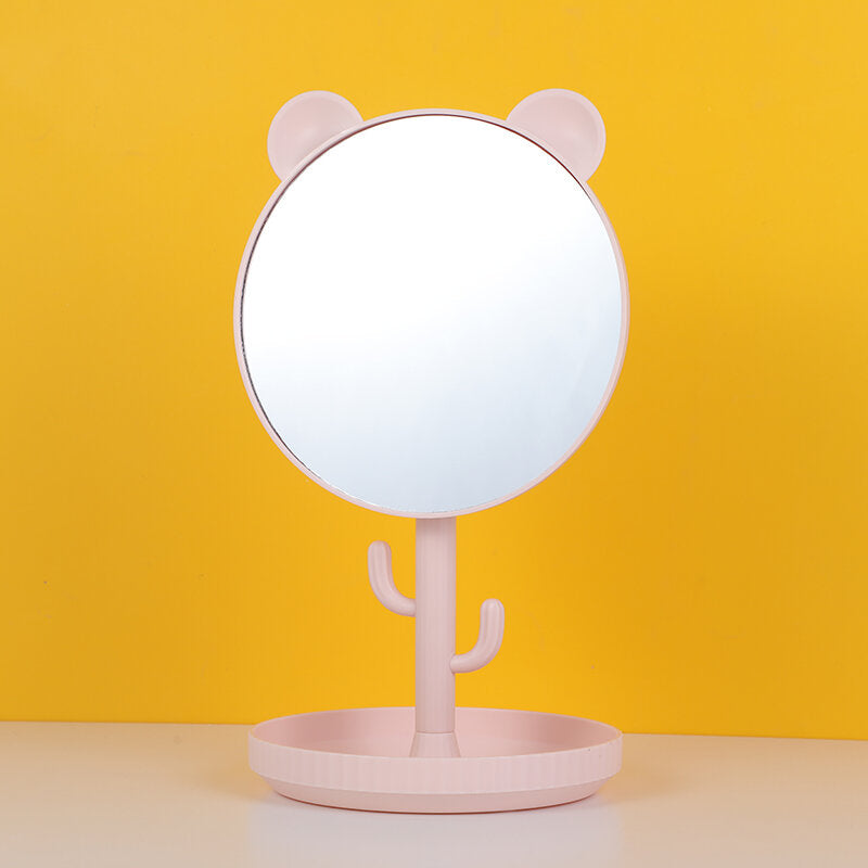 Specchio da tavolo alto con orecchie di orso, verde