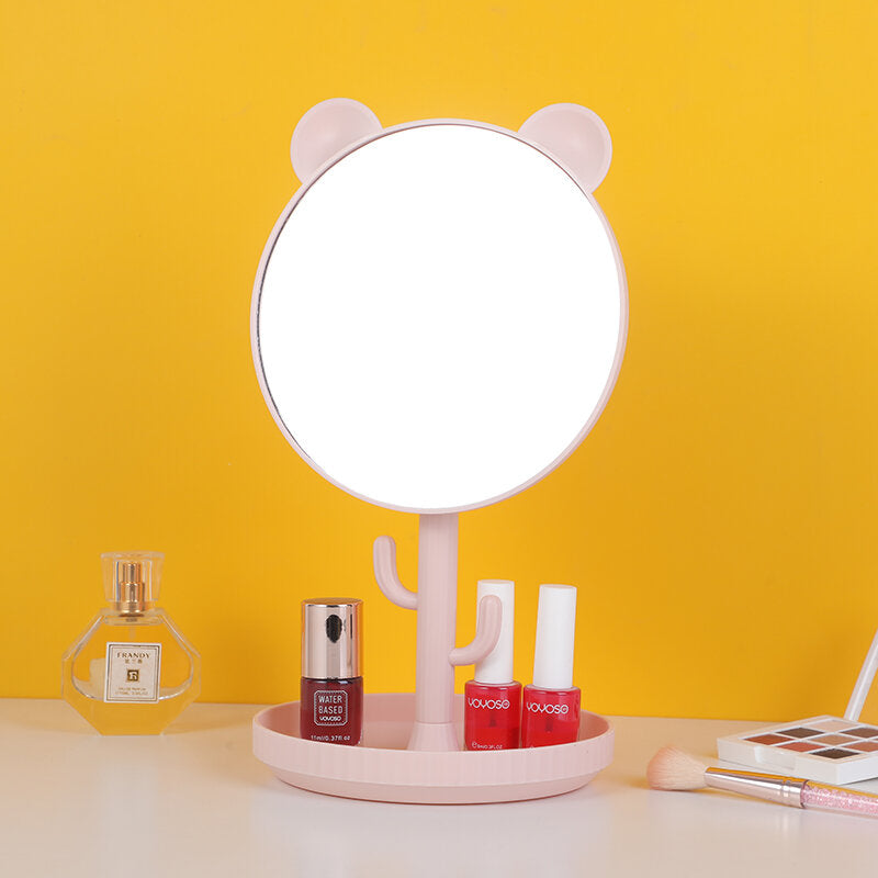 Specchio da tavolo alto con orecchie di orso, verde