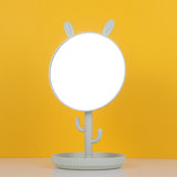 Specchio da tavolo alto con orecchie di coniglio - verde