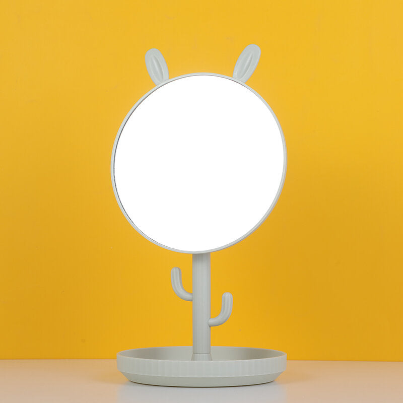 Specchio da tavolo alto con orecchie di coniglio - verde