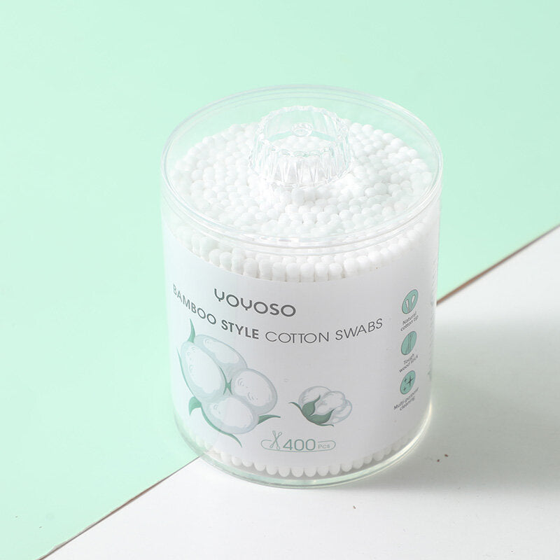 400 pezzi di cotton fioc stile bambù - bastoncino di carta sottile con punta rotonda e a spirale