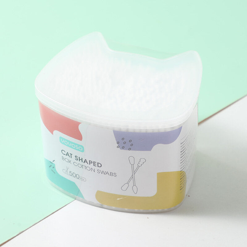 500pz cotton fioc a forma per gatto-245pz punta & punta tonda+255pz punta tonda &spirale