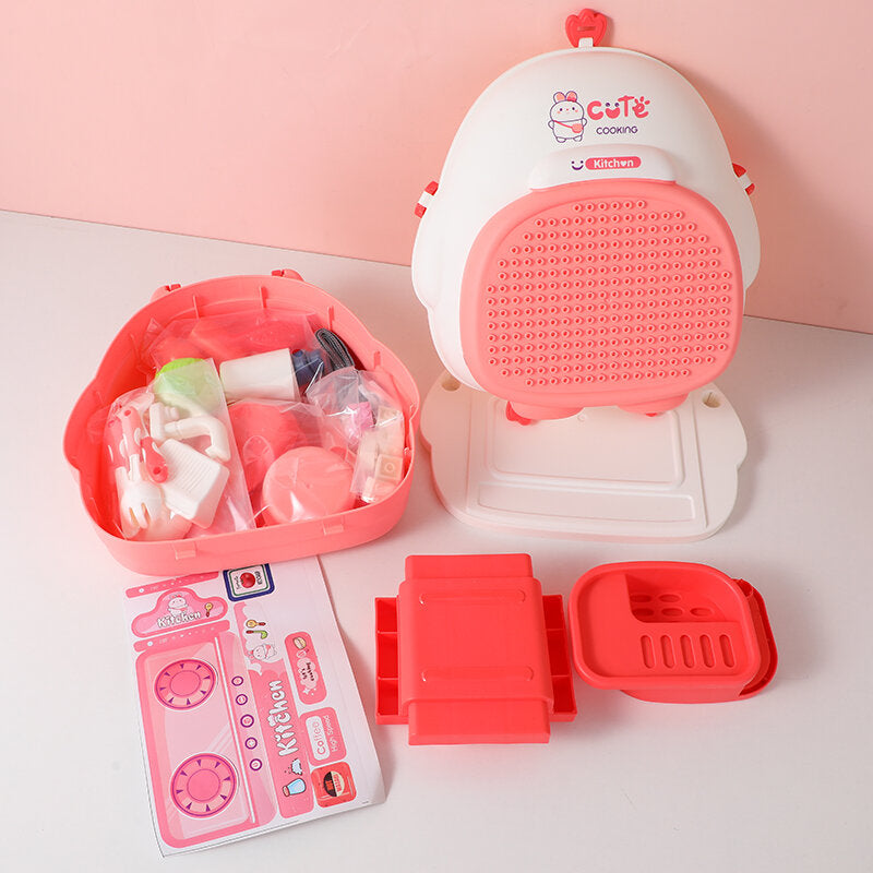Role-paly cucina cucina morphing blocchi di costruzione zaino 3 in 1- tema coniglio carino