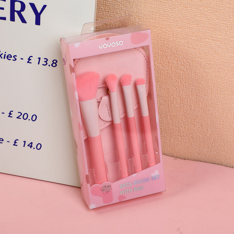 4 colori a forno + set di pennelli per il trucco Love Bag