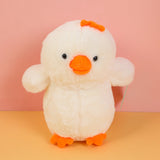 Bambola di peluche beige con gallina 30 cm