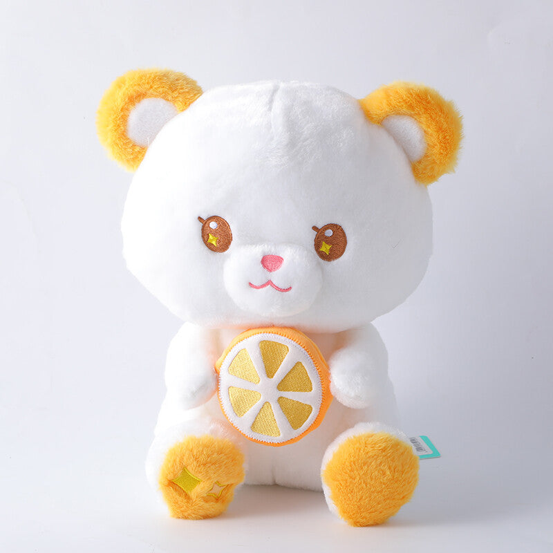 Peluche orso di frutta seduto con bambola arancione-30 cm