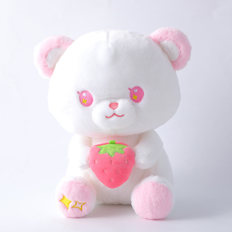 Peluche orso di frutta seduto con bambola di fragole-20cm