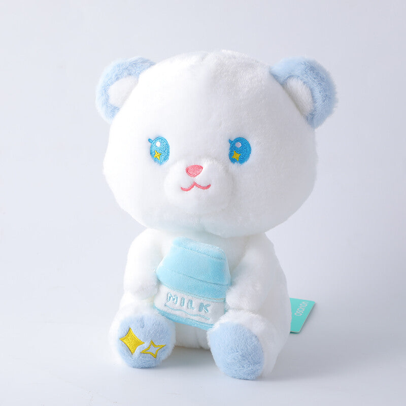 Orso della frutta seduto con latte, bambola di peluche 20 cm