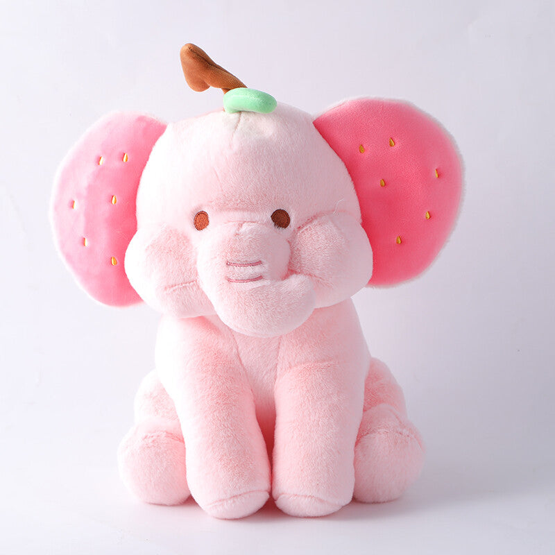 Elefante della frutta rosa, bambola di peluche 20 cm