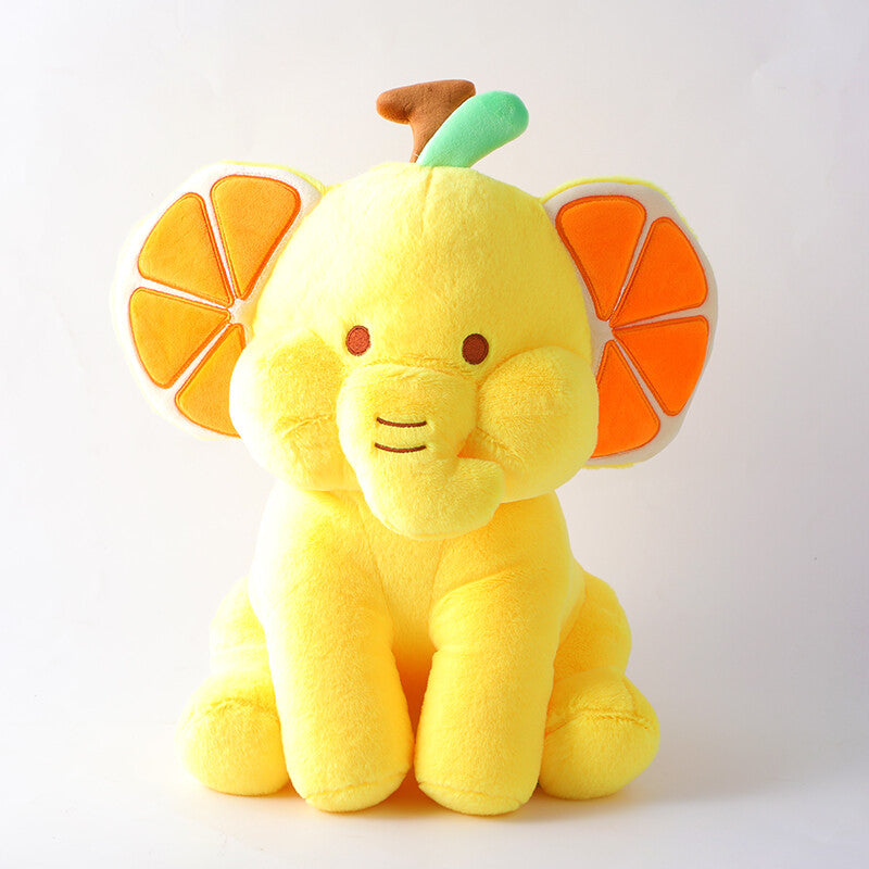 Elefante della frutta giallo, bambola di peluche 20 cm