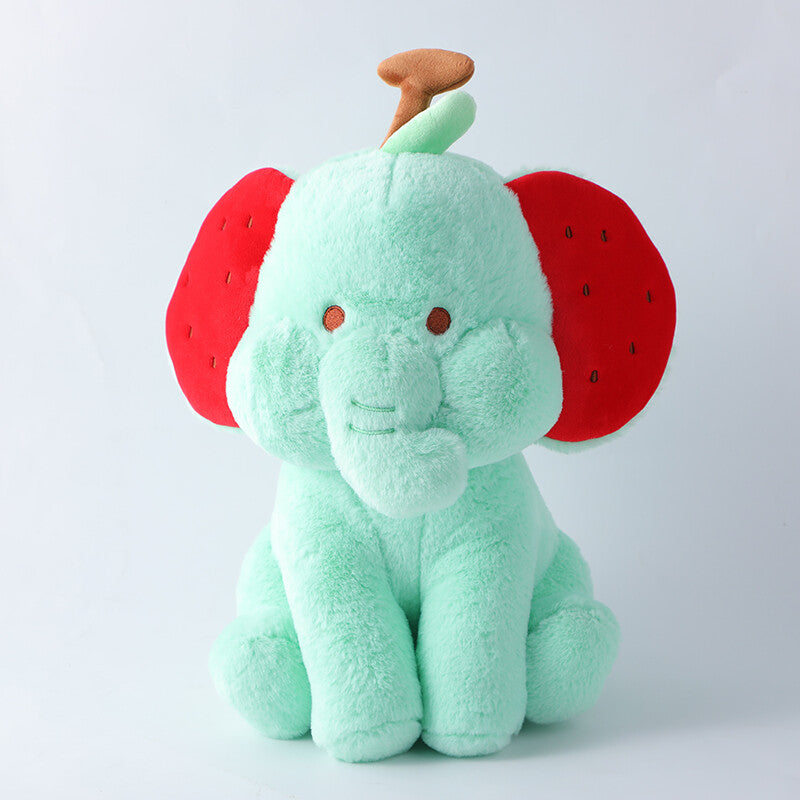 Elefante della frutta verde, bambola di peluche 30 cm