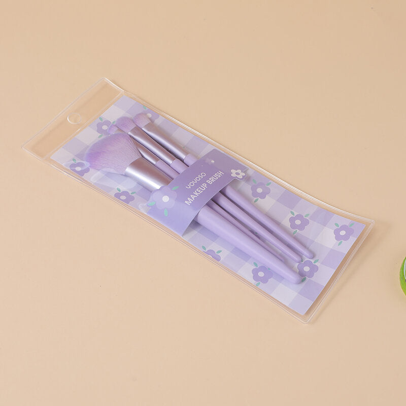 Set di pennelli serie Purple 4pcs (pennello+pennello ombretto+pennello ombretto obliquo+pennello sopracciglia obliquo)