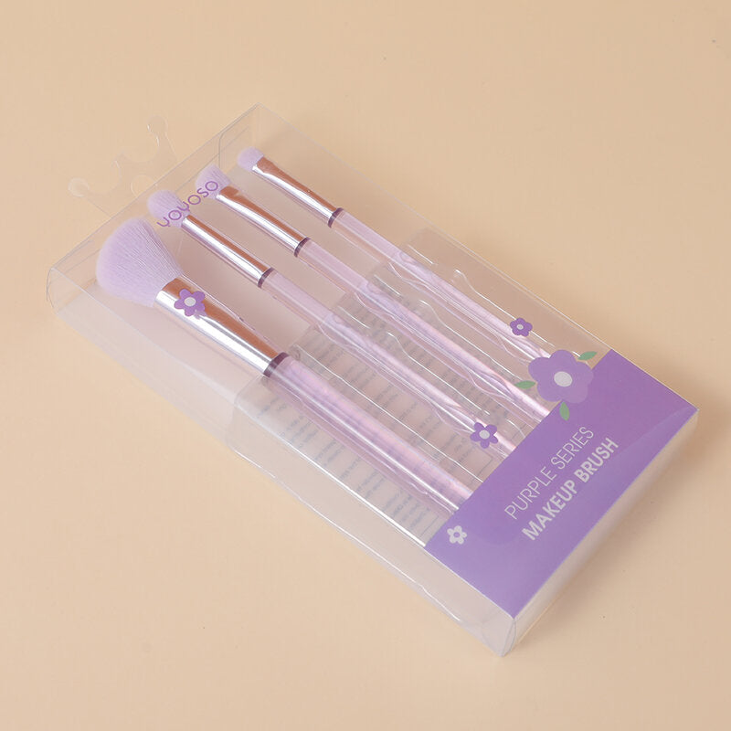Set combinato di pennelli cosmetici 4pcs in cristallo viola