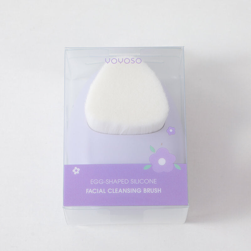Spazzola per la pulizia del viso in silicone a forma di uovo - viola