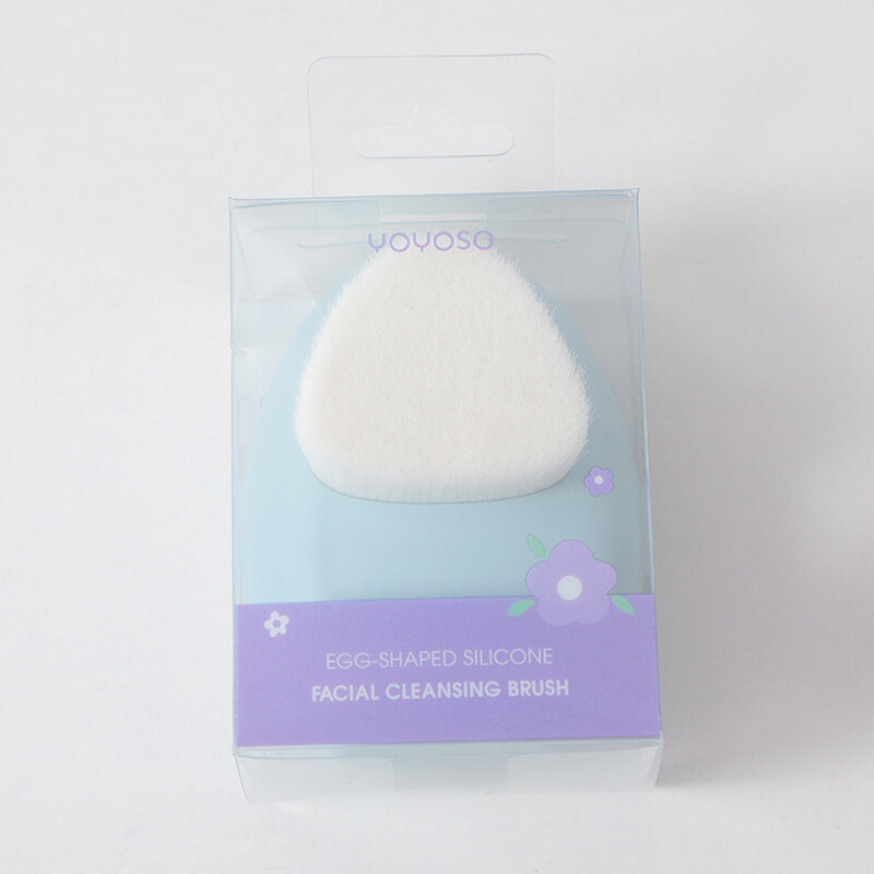 Spazzola per la pulizia del viso in silicone a forma di uovo - blu