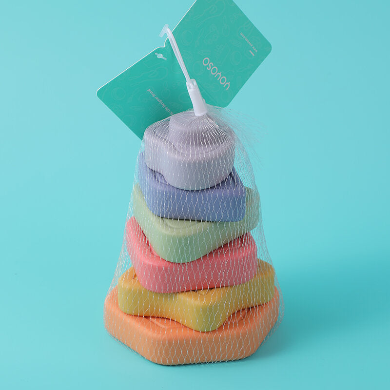 Impilatori geometrici in plastica morbida 6 pezzi