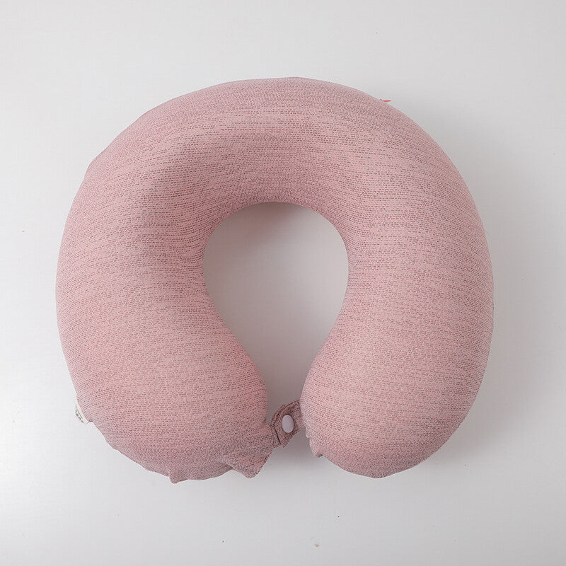 Nuovo cuscino a U in tessuto rosa