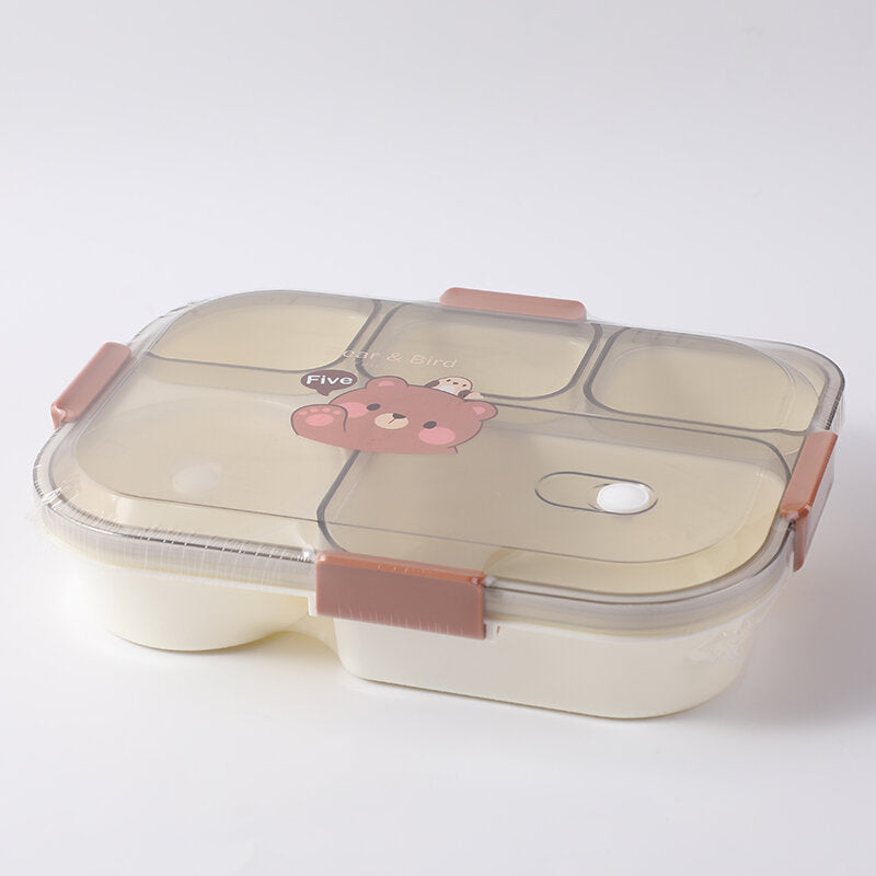 Scatola per il pranzo rettangolare con cinque scomparti