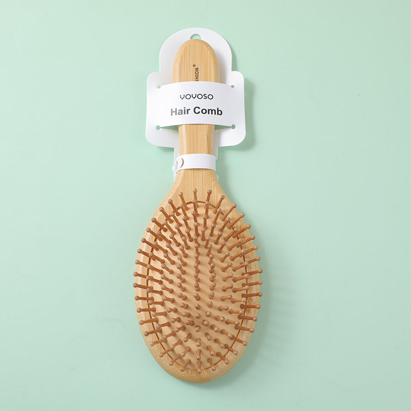 Pettine ovale di bambù in silicone con ago a cuscino d'aria - Grande