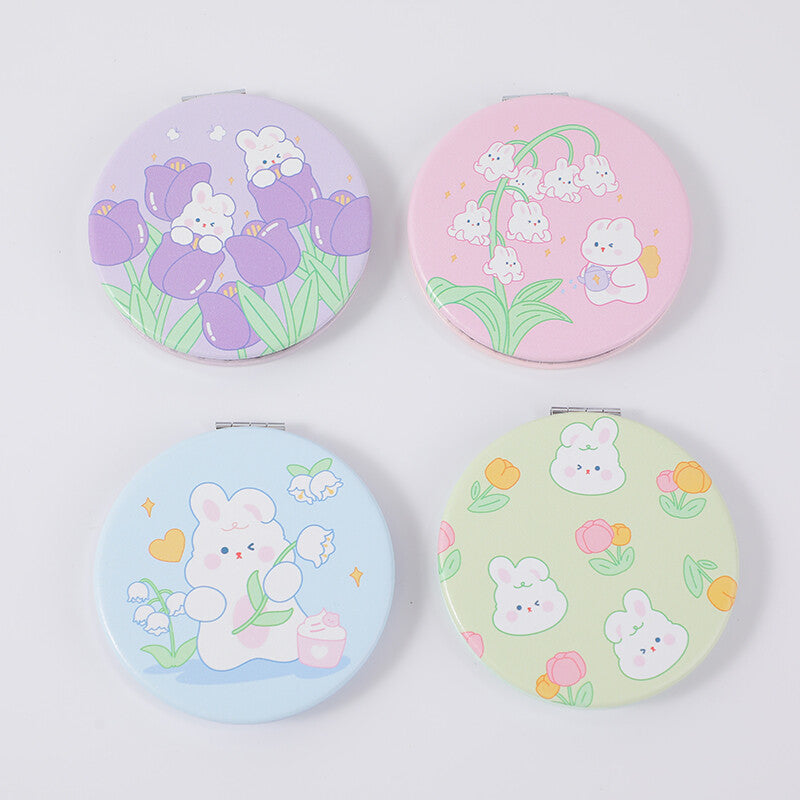 Specchio rotondo da giardino a forma di coniglio