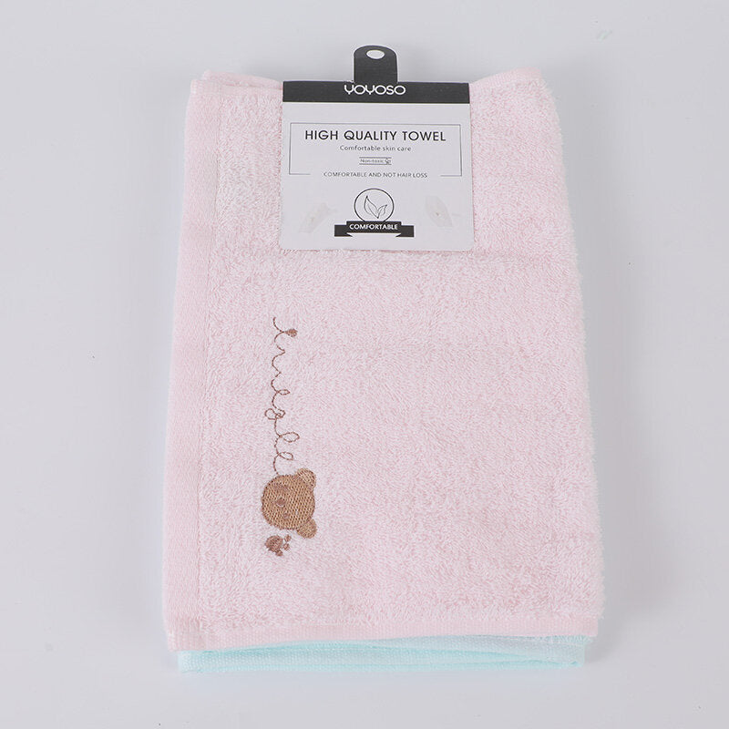 Asciugamano per bambini ricamato con orso 2 pezzi