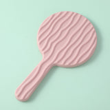 Specchio di bellezza rotondo ondulato smerigliato con maniglia