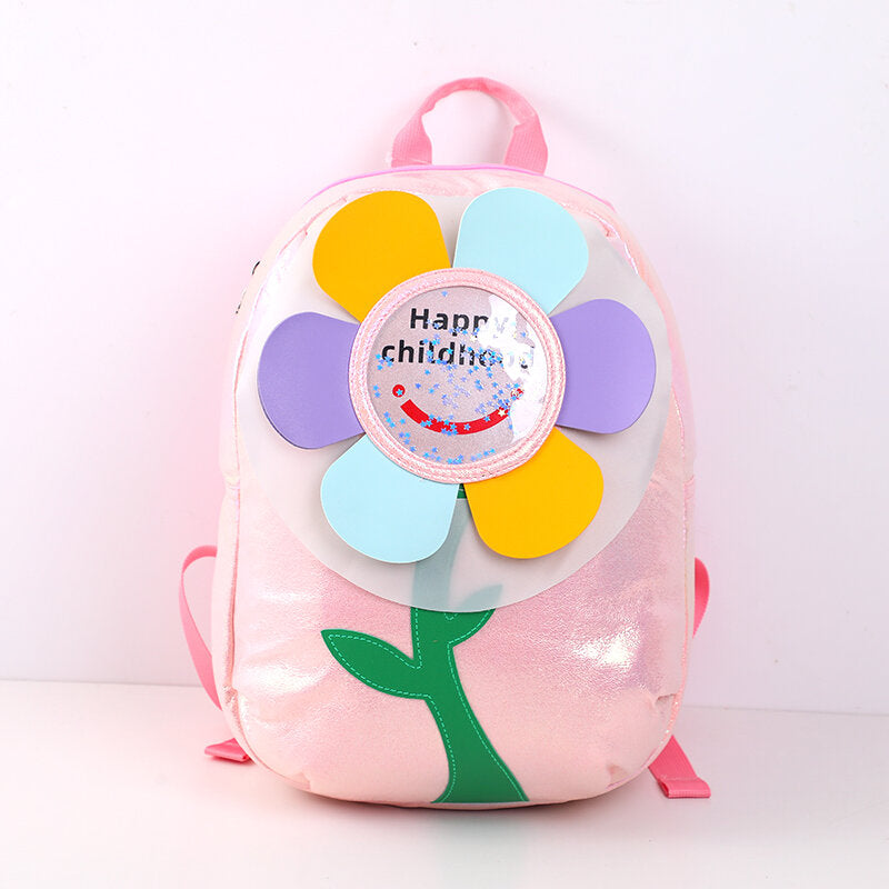 Zaino casual in tessuto laser-rosa