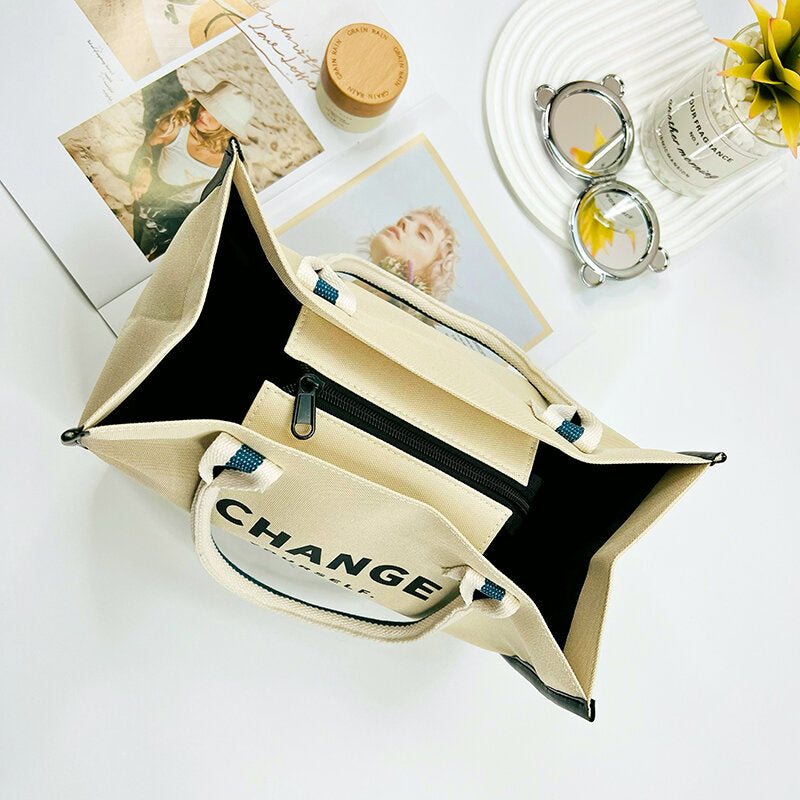 Borsa orizzontale (serie change yourself)-bianco sporco