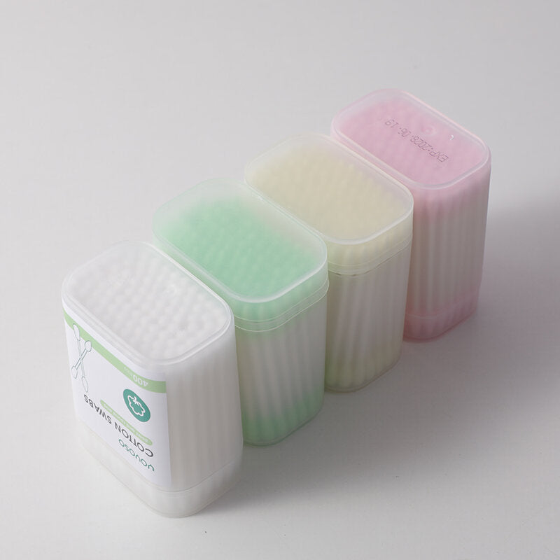 400pcs smerigliato scatola carta bastone colorato cotton fioc -punto e l'estremità rotonda (100 pezzi * 4 confezioni)