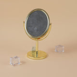 Mini specchio ovale da tavolo semplice - oro