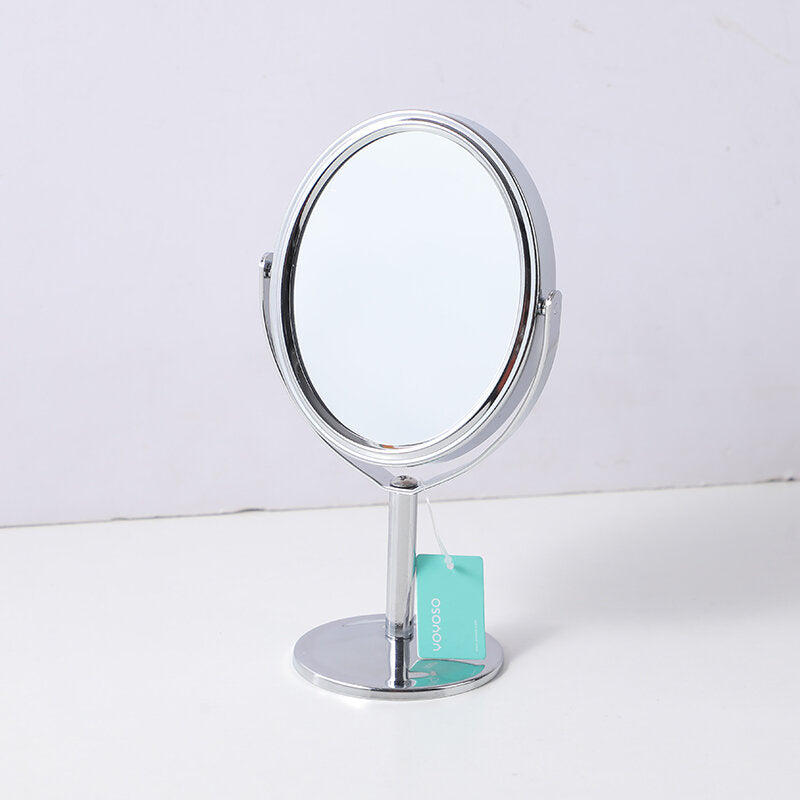 Mini specchio ovale semplice da tavolo in metallo - argento